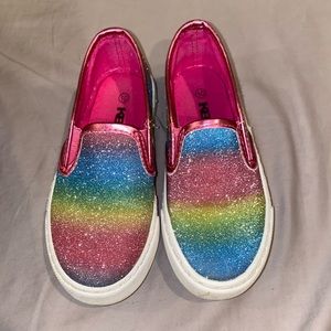 Rainbow slip on shoes